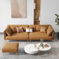 Modern Leather Pillow Top Arm Sofa Cushions Standard Sofa in Oragne Clearhalo 'furn' 'furn_sofas' 'Furniture' 'Living Room Furniture' 'Sofa' 'sofas' 6310495