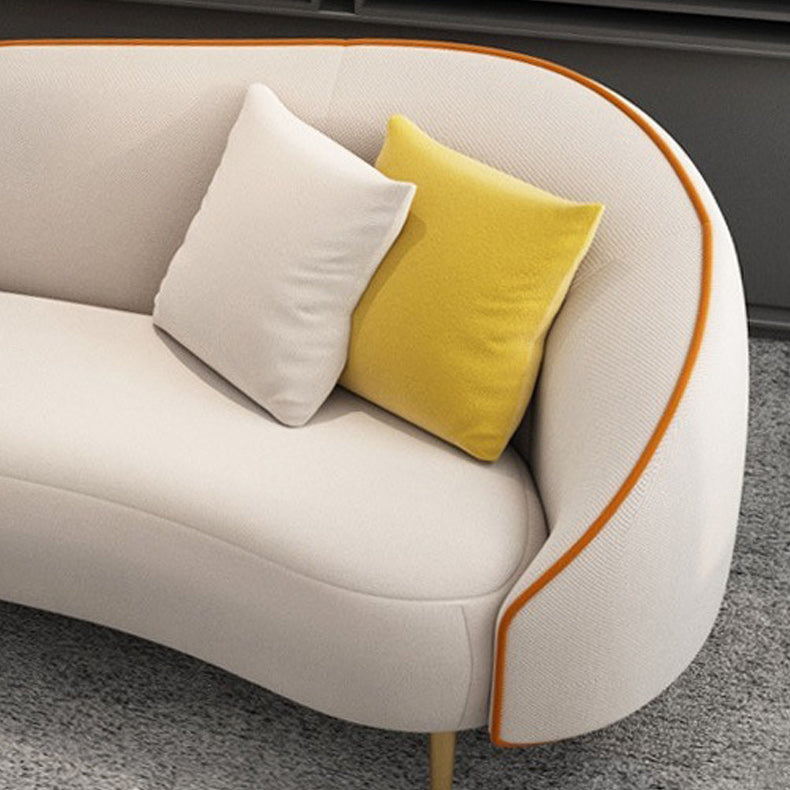 Divano moderno bianco/grigio con divano curvo con schienale stretto per appartamento