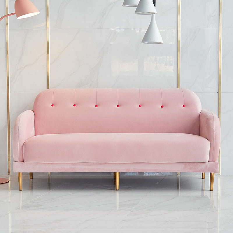 Contemporaneo 34.25 "H divano braccio quadrato in velluto a colore solido per soggiorno