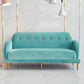 Contemporary 34.25" H Solid Color Velvet Square Arm Sofa for Living Room