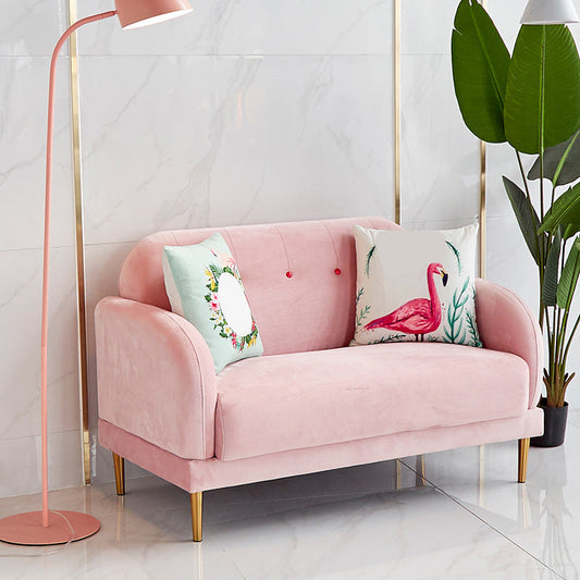 Contemporary 34.25" H Solid Color Velvet Square Arm Sofa for Living Room