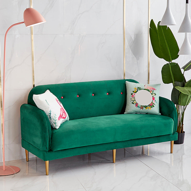 Contemporaneo 34.25 "H divano braccio quadrato in velluto a colore solido per soggiorno