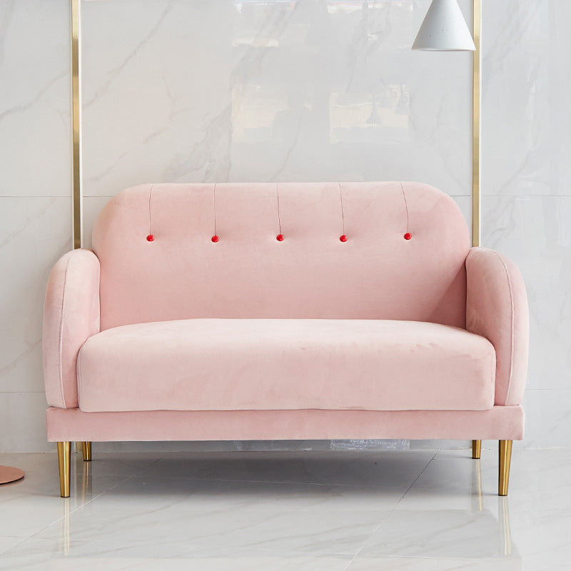 Contemporary 34.25" H Solid Color Velvet Square Arm Sofa for Living Room