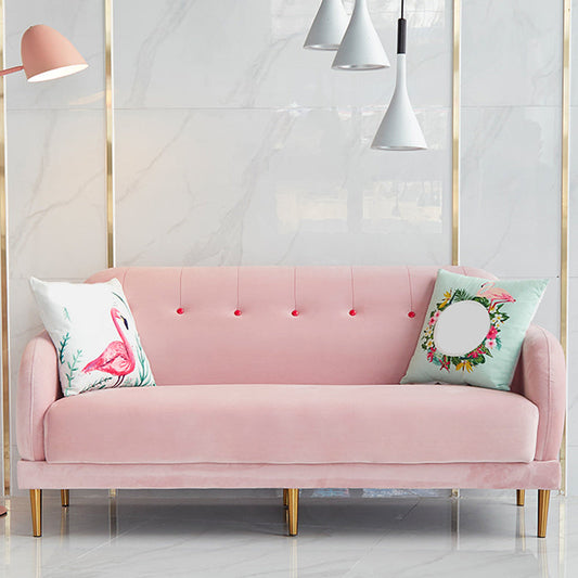 Contemporary 34.25" H Solid Color Velvet Square Arm Sofa for Living Room