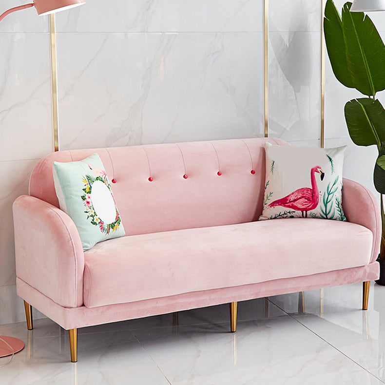 Contemporary 34.25" H Solid Color Velvet Square Arm Sofa for Living Room