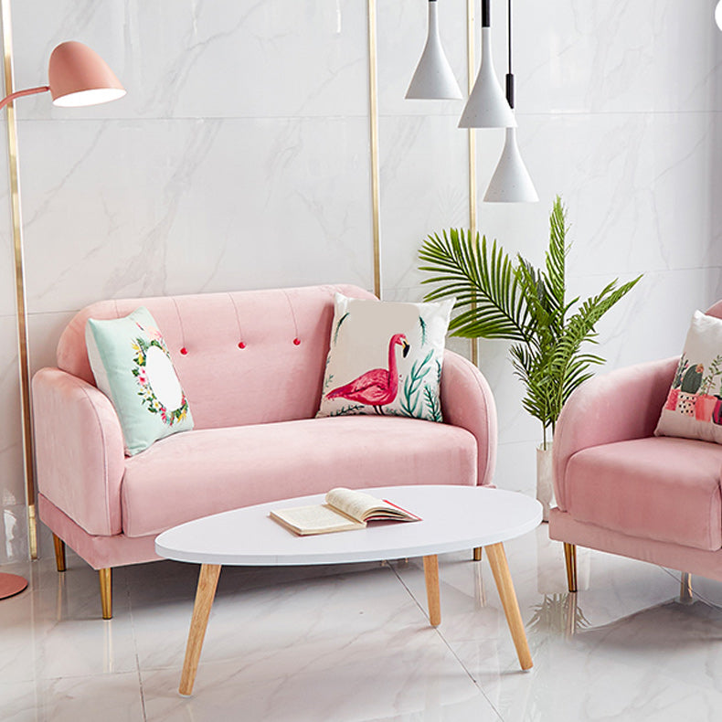 Contemporaneo 34.25 "H divano braccio quadrato in velluto a colore solido per soggiorno