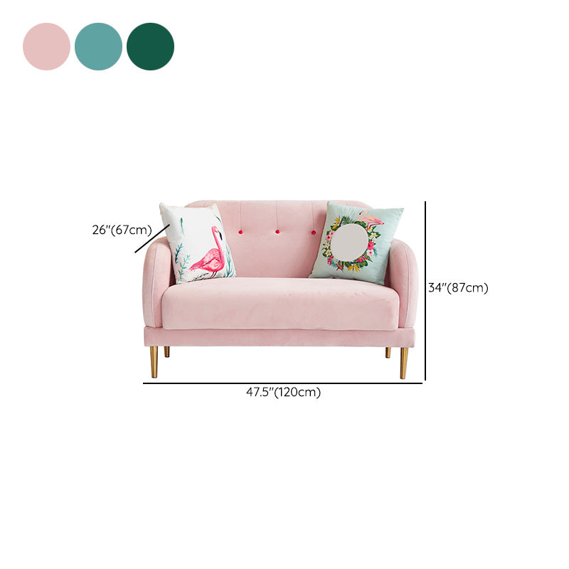 Contemporary 34.25" H Solid Color Velvet Square Arm Sofa for Living Room