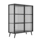 14" W Modern Storage Cabinet Glass Door Buffet Cabinet for Dining Room 39"L x 14"W x 45"H Black Clearhalo 'Display & China Cabinets' 'display_china_cabinets' 'furn' 'furn_display_china_cabinets' 'Furniture' 'Kitchen & Dining Furniture' 6310580