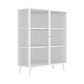 14" W Modern Storage Cabinet Glass Door Buffet Cabinet for Dining Room 39"L x 14"W x 45"H White Clearhalo 'Display & China Cabinets' 'display_china_cabinets' 'furn' 'furn_display_china_cabinets' 'Furniture' 'Kitchen & Dining Furniture' 6310581