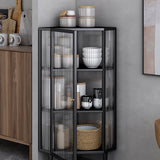 モダンな収納キャビネットガラスドアビュッフェキャビネットダイニングルーム用