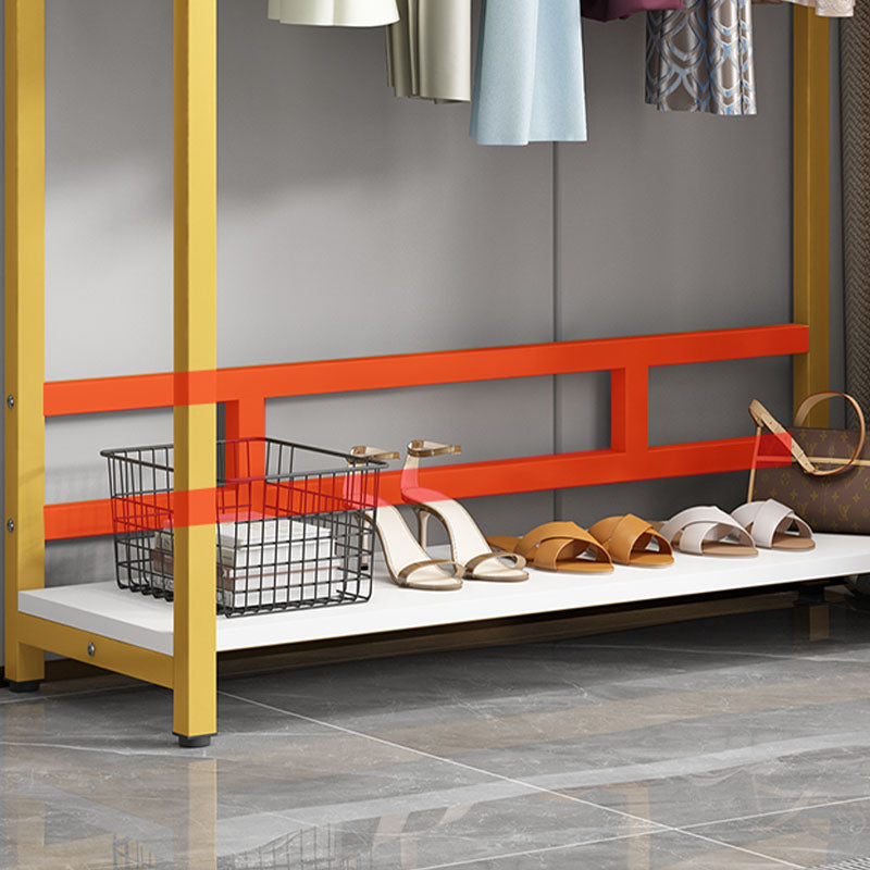 Modern Metal Entryway Kit Hanging Rail and 2 Storage Shelving Coat Hanger Clearhalo 'Entry & Mudroom Furniture' 'furn' 'furn_hall_tree_coat_racks' 'Furniture' 'Hall Trees & Coat Racks' 'hall_tree_coat_racks' 6310721