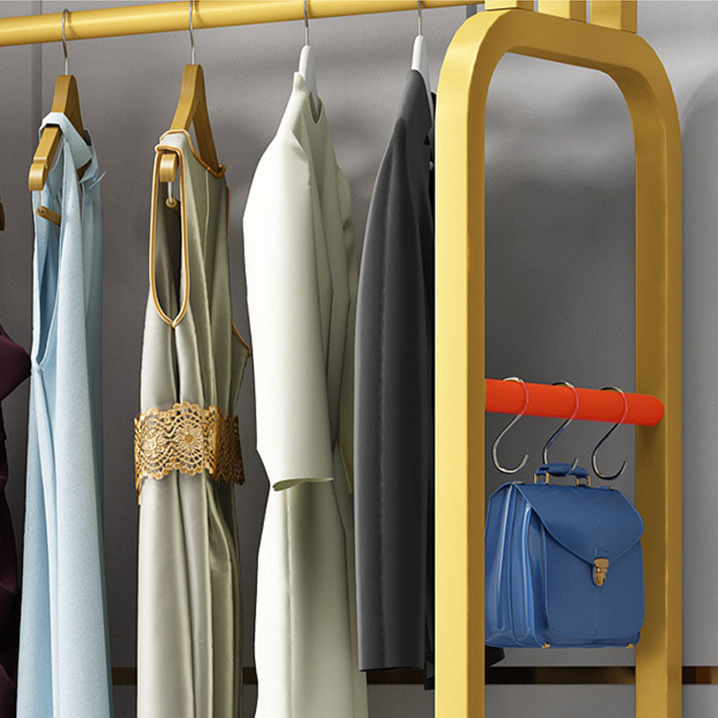 Modern Metal Entryway Kit Hanging Rail and 2 Storage Shelving Coat Hanger Clearhalo 'Entry & Mudroom Furniture' 'furn' 'furn_hall_tree_coat_racks' 'Furniture' 'Hall Trees & Coat Racks' 'hall_tree_coat_racks' 6310723