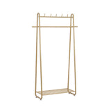 Gorgeous Metal Coat Hanger Solid Color Storage Shelving Coat Rack with Castors
