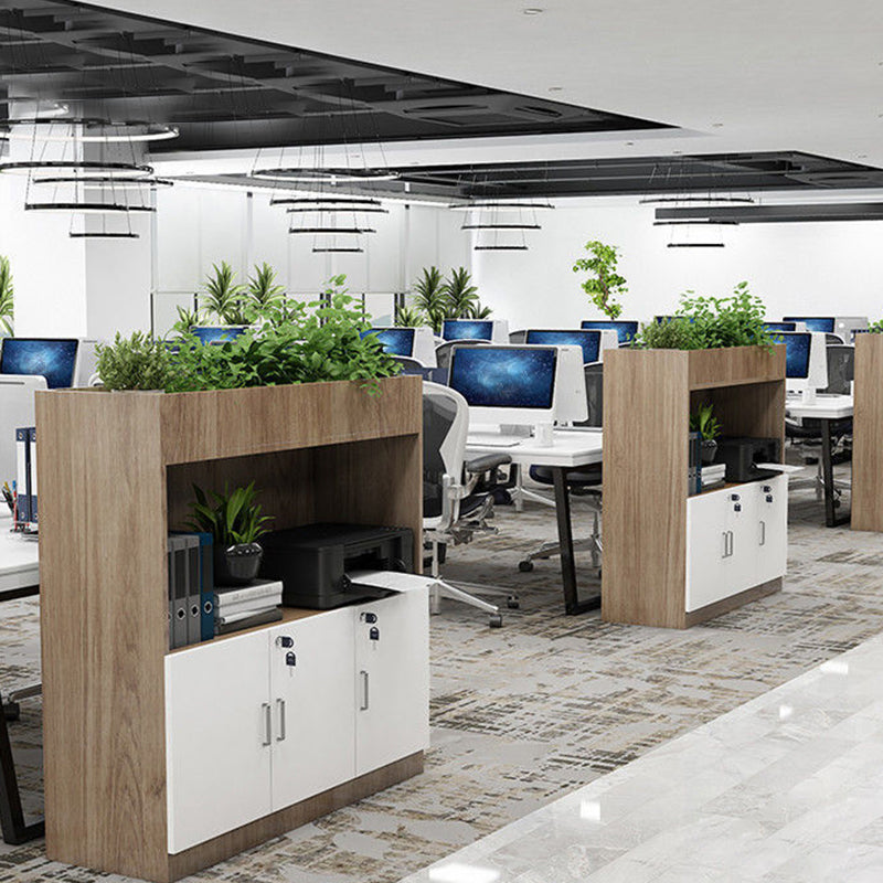 Archivo de estantes de almacenamiento lateral Bloqueo de madera Archivo moderno