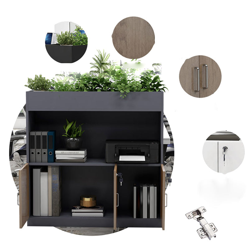 Archivo de estantes de almacenamiento lateral Bloqueo de madera Archivo moderno