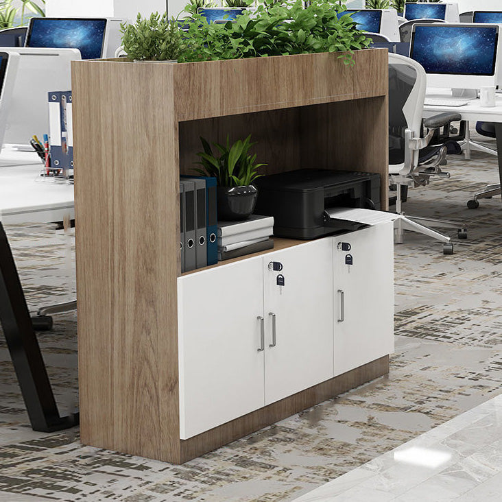 Archivo de estantes de almacenamiento lateral Bloqueo de madera Archivo moderno