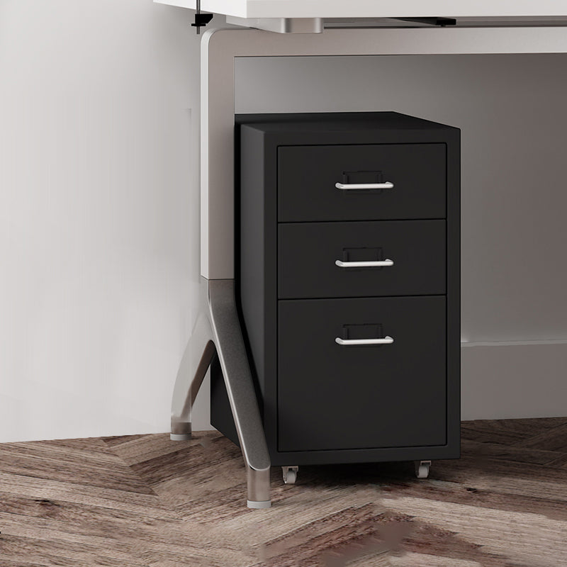 Traditional Steel Cabinet with Drawers and Pedestal Vertical Filing Cabinet Black 3 Clearhalo 'Filing Cabinets' 'filling_cabinets' 'furn' 'furn_filling_cabinets' 'Furniture' 'Office Furniture' 6311004