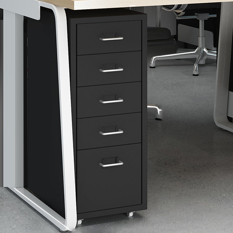 Traditional Steel Cabinet with Drawers and Pedestal Vertical Filing Cabinet Black 5 Clearhalo 'Filing Cabinets' 'filling_cabinets' 'furn' 'furn_filling_cabinets' 'Furniture' 'Office Furniture' 6311007