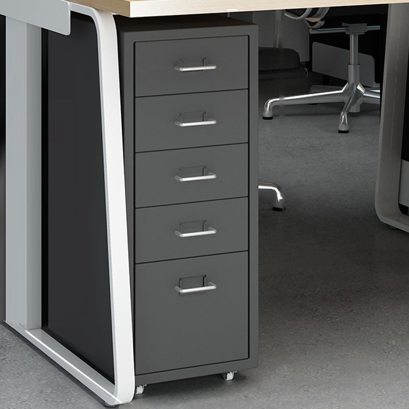 Traditional Steel Cabinet with Drawers and Pedestal Vertical Filing Cabinet Grey 5 Clearhalo 'Filing Cabinets' 'filling_cabinets' 'furn' 'furn_filling_cabinets' 'Furniture' 'Office Furniture' 6311010