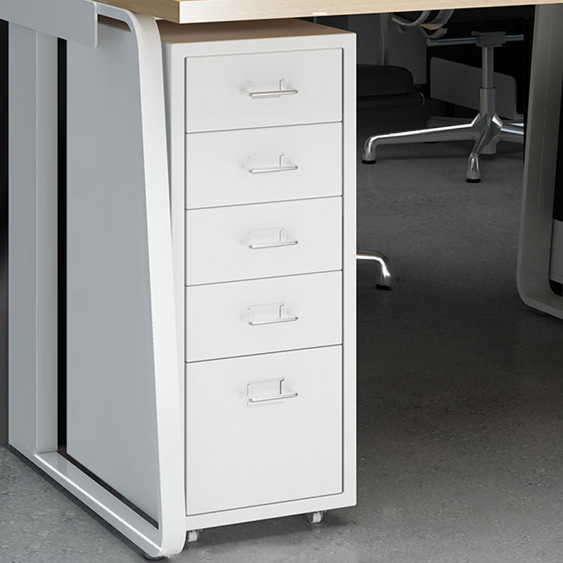 Traditional Steel Cabinet with Drawers and Pedestal Vertical Filing Cabinet White 5 Clearhalo 'Filing Cabinets' 'filling_cabinets' 'furn' 'furn_filling_cabinets' 'Furniture' 'Office Furniture' 6311012