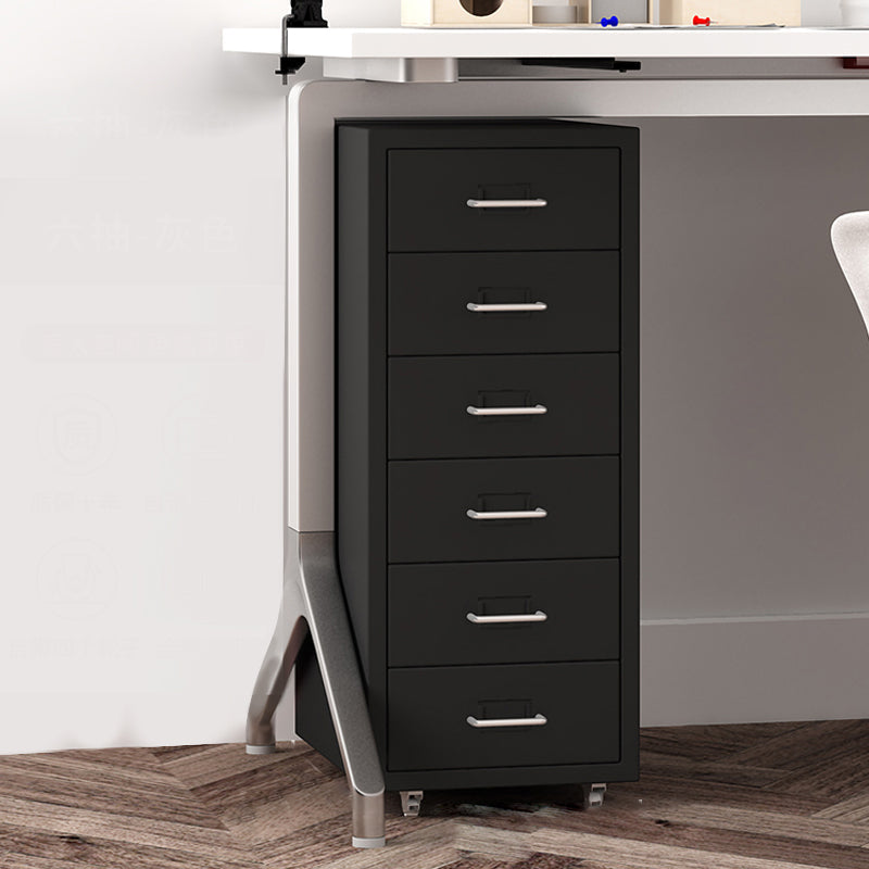 Traditional Steel Cabinet with Drawers and Pedestal Vertical Filing Cabinet Black 6 Clearhalo 'Filing Cabinets' 'filling_cabinets' 'furn' 'furn_filling_cabinets' 'Furniture' 'Office Furniture' 6311016