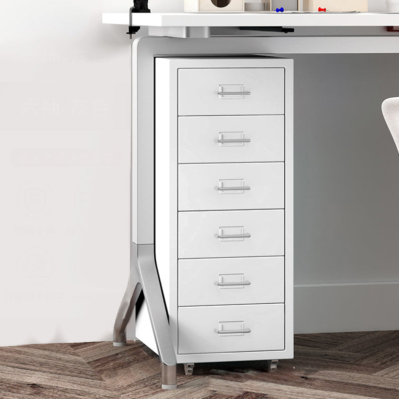 Traditional Steel Cabinet with Drawers and Pedestal Vertical Filing Cabinet White 6 Clearhalo 'Filing Cabinets' 'filling_cabinets' 'furn' 'furn_filling_cabinets' 'Furniture' 'Office Furniture' 6311017