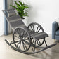 Rattan Modern Rocking Chair Woven Rope Rocker Chair in Black Gray-White Clearhalo 'Chairs & Seating' 'furn' 'furn_rocking_chairs' 'Furniture' 'Living Room Furniture' 'Rocking Chairs' 'rocking_chairs' 6311098