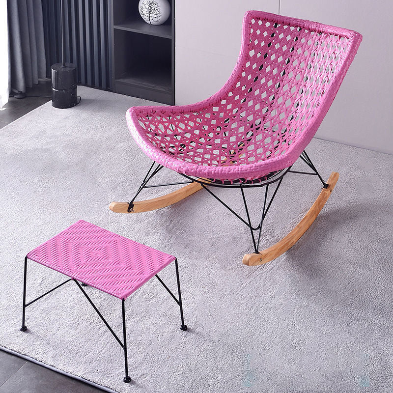 Silla de rockera de ratán contemporánea mecedora resistente a agua para sala de estar