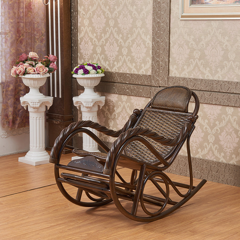 Chaise à bascule en rotin pure couleur tissu traditionnel chaise à bascule dans le salon