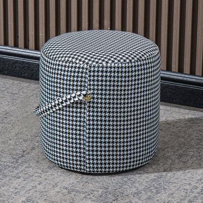 Modern Orange Pouf Round Scratch Resistant Pouf for Living Room 12"L x 12"W x 12.5"H Black 1 Piece Clearhalo 'furn' 'furn_ottomans_poufs' 'Furniture' 'Living Room Furniture' 'Ottomans & Poufs' 'ottomans_poufs' 6311189