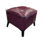 Mid-Century Modern Pouf Ottoman Faux Leather Upholstered Square Ottoman with Chair Legs Violet 1 Piece Clearhalo 'furn' 'furn_ottomans_poufs' 'Furniture' 'Living Room Furniture' 'Ottomans & Poufs' 'ottomans_poufs' 6311197