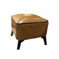 Mid-Century Modern Pouf Ottoman Faux Leather Upholstered Square Ottoman with Chair Legs Yellow 1 Piece Clearhalo 'furn' 'furn_ottomans_poufs' 'Furniture' 'Living Room Furniture' 'Ottomans & Poufs' 'ottomans_poufs' 6311202