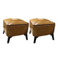 Mid-Century Modern Pouf Ottoman Faux Leather Upholstered Square Ottoman with Chair Legs Yellow 2 Piece Set Clearhalo 'furn' 'furn_ottomans_poufs' 'Furniture' 'Living Room Furniture' 'Ottomans & Poufs' 'ottomans_poufs' 6311204