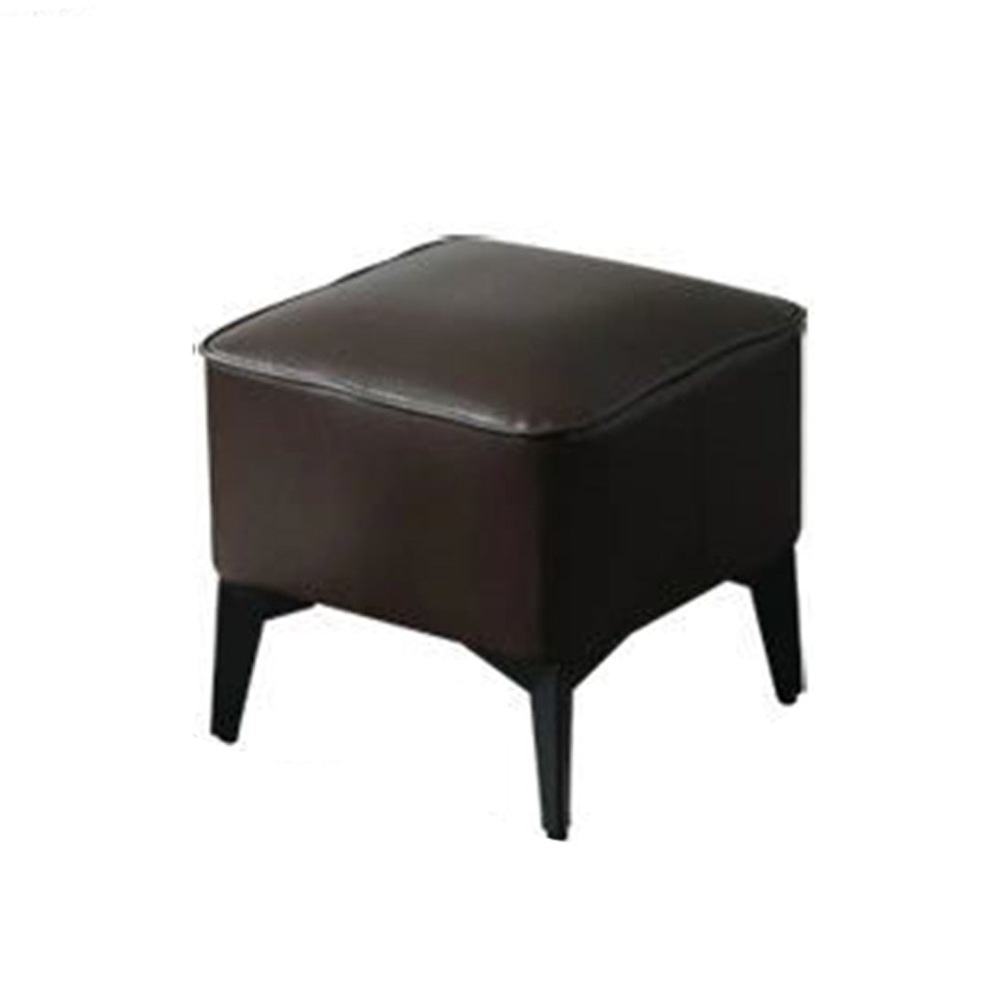 Mid-Century Modern Pouf Ottoman Faux Leather Upholstered Square Ottoman with Chair Legs Clearhalo 'furn' 'furn_ottomans_poufs' 'Furniture' 'Living Room Furniture' 'Ottomans & Poufs' 'ottomans_poufs' 6311205