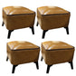 Mid-Century Modern Pouf Ottoman Faux Leather Upholstered Square Ottoman with Chair Legs Yellow 4 Piece Set Clearhalo 'furn' 'furn_ottomans_poufs' 'Furniture' 'Living Room Furniture' 'Ottomans & Poufs' 'ottomans_poufs' 6311206