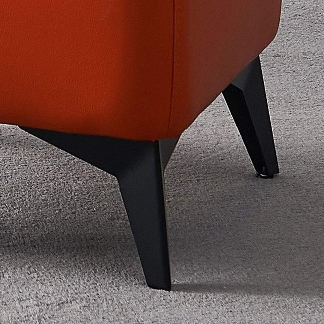 Mid-Century Modern Pouf Ottoman Faux Leather Upholstered Square Ottoman with Chair Legs Clearhalo 'furn' 'furn_ottomans_poufs' 'Furniture' 'Living Room Furniture' 'Ottomans & Poufs' 'ottomans_poufs' 6311207