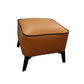 Mid-Century Modern Pouf Ottoman Faux Leather Upholstered Square Ottoman with Chair Legs Orange 1 Piece Clearhalo 'furn' 'furn_ottomans_poufs' 'Furniture' 'Living Room Furniture' 'Ottomans & Poufs' 'ottomans_poufs' 6311208
