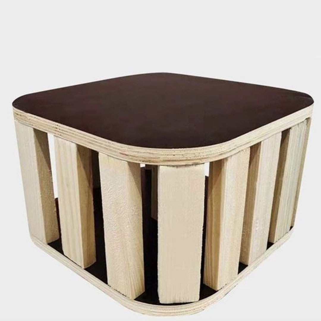 Mid-Century Modern Pouf Ottoman Faux Leather Upholstered Square Ottoman with Chair Legs Clearhalo 'furn' 'furn_ottomans_poufs' 'Furniture' 'Living Room Furniture' 'Ottomans & Poufs' 'ottomans_poufs' 6311209
