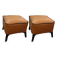 Mid-Century Modern Pouf Ottoman Faux Leather Upholstered Square Ottoman with Chair Legs Orange 2 Piece Set Clearhalo 'furn' 'furn_ottomans_poufs' 'Furniture' 'Living Room Furniture' 'Ottomans & Poufs' 'ottomans_poufs' 6311211
