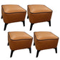 Mid-Century Modern Pouf Ottoman Faux Leather Upholstered Square Ottoman with Chair Legs Orange 4 Piece Set Clearhalo 'furn' 'furn_ottomans_poufs' 'Furniture' 'Living Room Furniture' 'Ottomans & Poufs' 'ottomans_poufs' 6311212