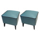 Mid-Century Modern Pouf Ottoman Faux Leather Upholstered Square Ottoman with Chair Legs Green 2 Piece Set Clearhalo 'furn' 'furn_ottomans_poufs' 'Furniture' 'Living Room Furniture' 'Ottomans & Poufs' 'ottomans_poufs' 6311216