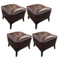 Mid-Century Modern Pouf Ottoman Faux Leather Upholstered Square Ottoman with Chair Legs Brown 4 Piece Set Clearhalo 'furn' 'furn_ottomans_poufs' 'Furniture' 'Living Room Furniture' 'Ottomans & Poufs' 'ottomans_poufs' 6311224