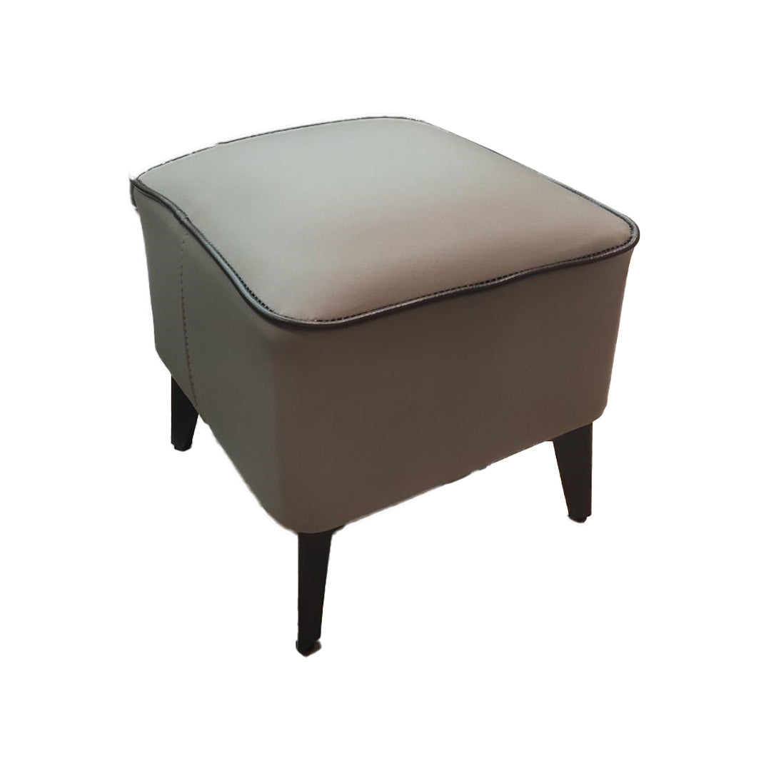 Mid-Century Modern Pouf Ottoman Faux Leather Upholstered Square Ottoman with Chair Legs Dark Gray 1 Piece Clearhalo 'furn' 'furn_ottomans_poufs' 'Furniture' 'Living Room Furniture' 'Ottomans & Poufs' 'ottomans_poufs' 6311226