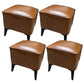 Mid-Century Modern Pouf Ottoman Faux Leather Upholstered Square Ottoman with Chair Legs Tan 4 Piece Set Clearhalo 'furn' 'furn_ottomans_poufs' 'Furniture' 'Living Room Furniture' 'Ottomans & Poufs' 'ottomans_poufs' 6311231
