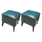 Mid-Century Modern Pouf Ottoman Faux Leather Upholstered Square Ottoman with Chair Legs Dark Green 2 Piece Set Clearhalo 'furn' 'furn_ottomans_poufs' 'Furniture' 'Living Room Furniture' 'Ottomans & Poufs' 'ottomans_poufs' 6311233