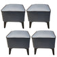 Mid-Century Modern Pouf Ottoman Faux Leather Upholstered Square Ottoman with Chair Legs Blue Gray 4 Piece Set Clearhalo 'furn' 'furn_ottomans_poufs' 'Furniture' 'Living Room Furniture' 'Ottomans & Poufs' 'ottomans_poufs' 6311237