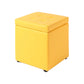Tufted Pouf PU Leather Solid Square Water Resistant Cube Ottoman with Storage