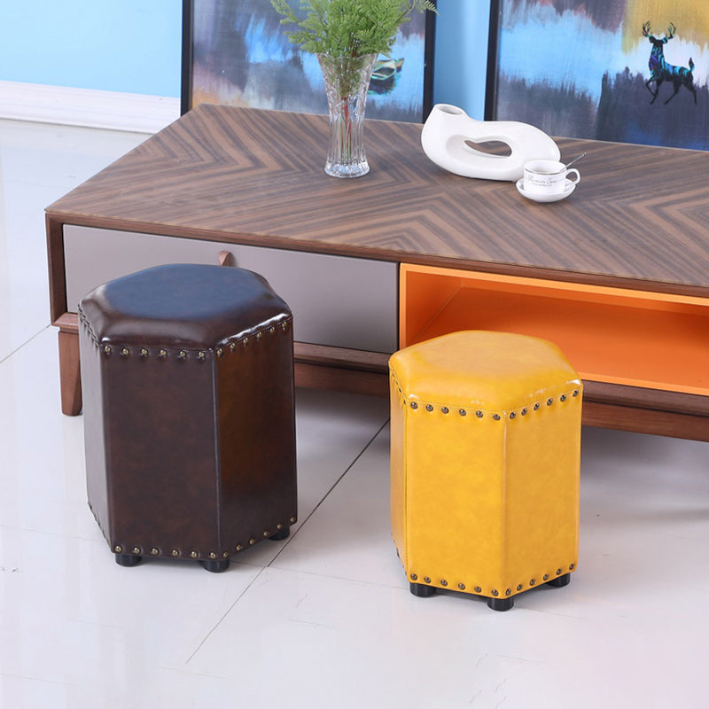 Yellow Modern Standard Leather Specialty Standard for Living Room Clearhalo 'furn' 'furn_ottomans_poufs' 'Furniture' 'Living Room Furniture' 'Ottomans & Poufs' 'ottomans_poufs' 6311349