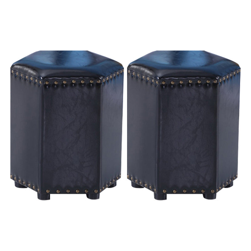 Yellow Modern Standard Leather Specialty Standard for Living Room 14"L x 14"W x 16.5"H Black 2 Piece Set Clearhalo 'furn' 'furn_ottomans_poufs' 'Furniture' 'Living Room Furniture' 'Ottomans & Poufs' 'ottomans_poufs' 6311352