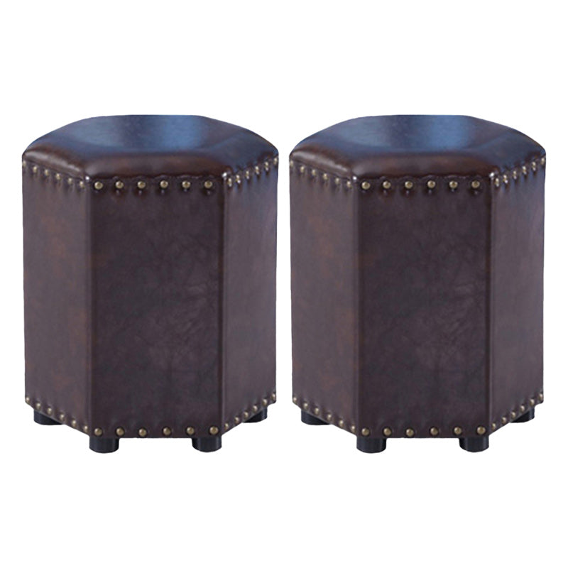 Yellow Modern Standard Leather Specialty Standard for Living Room 14"L x 14"W x 16.5"H Coffee 2 Piece Set Clearhalo 'furn' 'furn_ottomans_poufs' 'Furniture' 'Living Room Furniture' 'Ottomans & Poufs' 'ottomans_poufs' 6311363